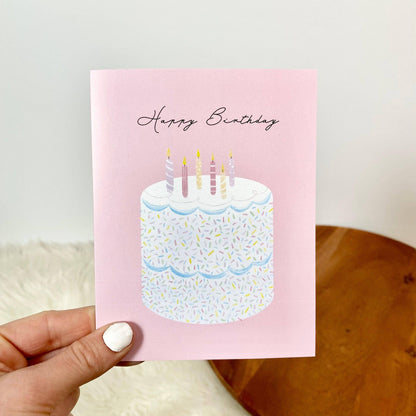 "Happy Birthday" Elegant Cake Card