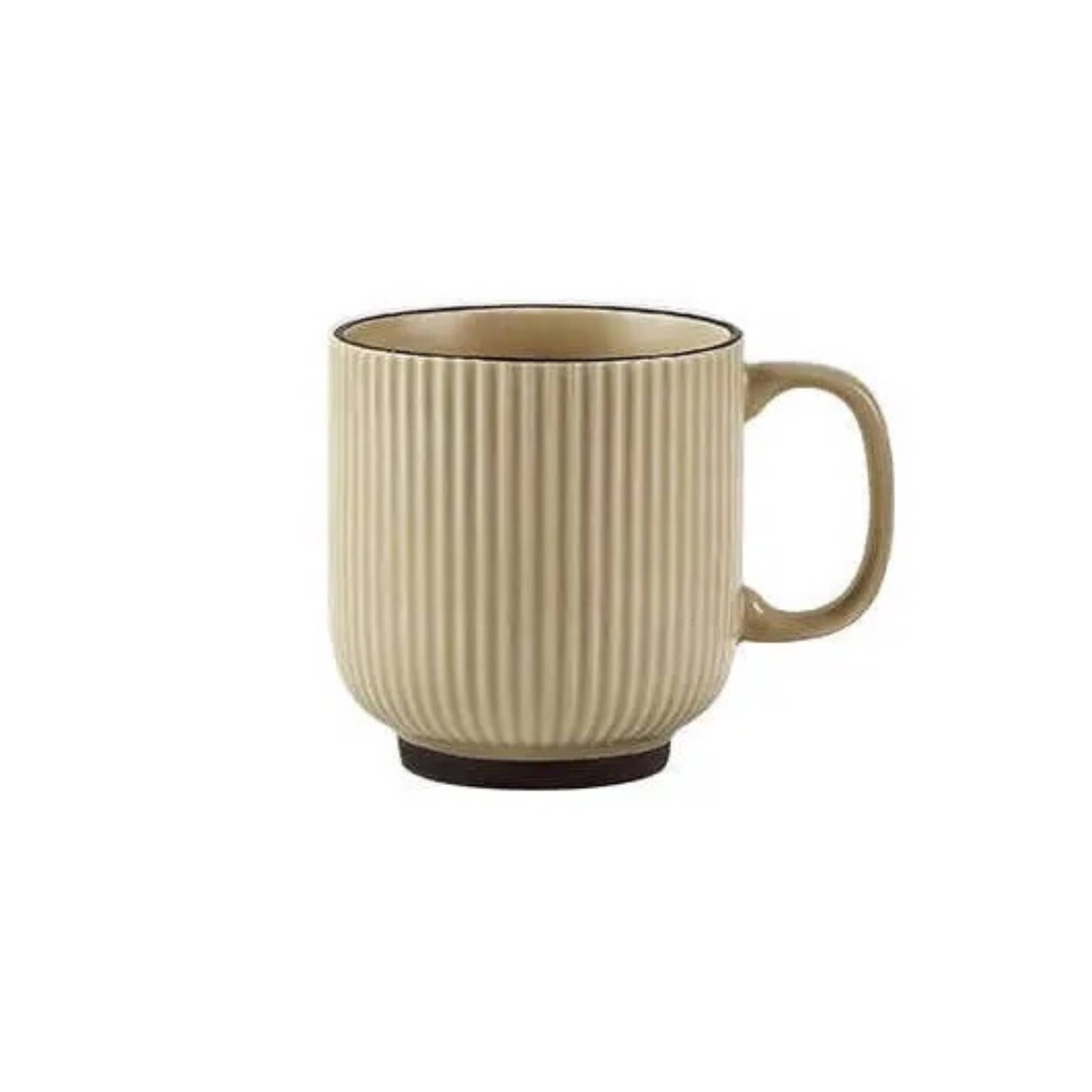 Coffee Mug with Striped Modern Vintage Nordic Style-12 oz : Green