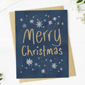 "Merry Christmas" Blue Snowflake Card